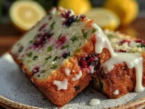 moist lemon blueberry zucchini bread - featured image