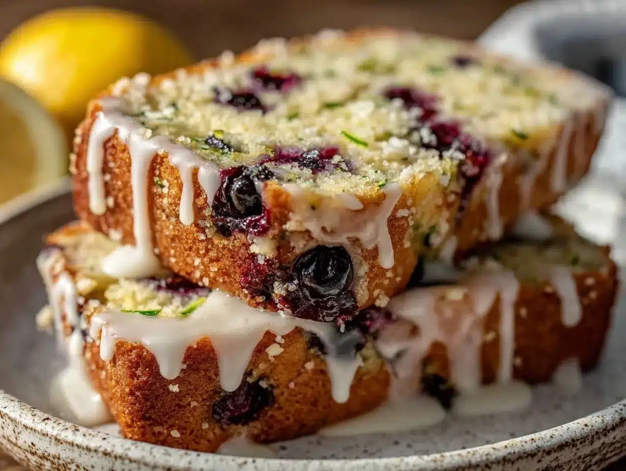 moist lemon blueberry zucchini bread preparation steps