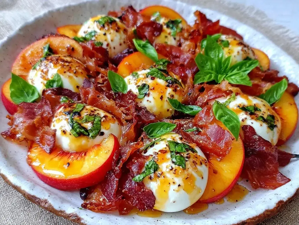 nectarine burrata caprese salad - featured image