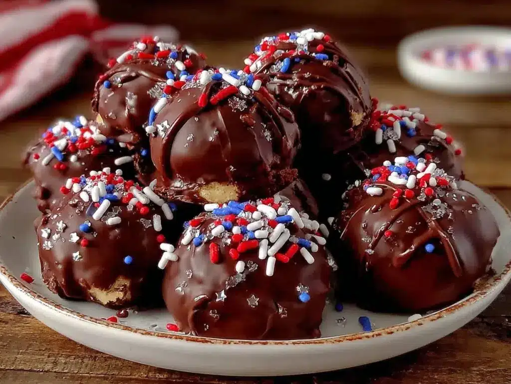 no-bake firecracker Oreo truffles - featured image