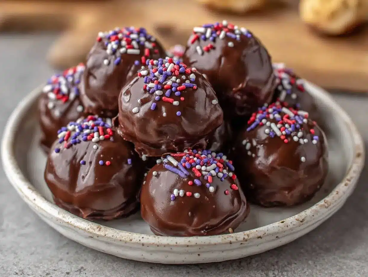 no-bake firecracker Oreo truffles preparation steps
