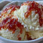 no-churn fresh peach ice cream - featured image