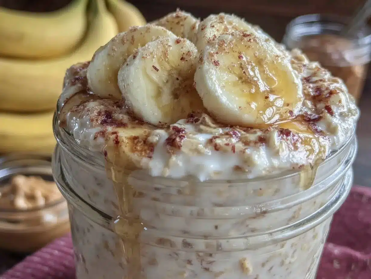 peanut butter banana overnight oats preparation steps