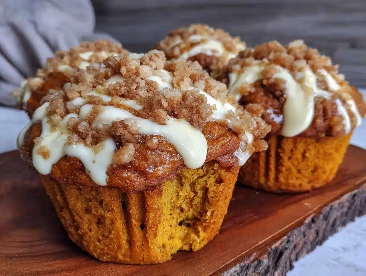 pumpkin cream cheese swirl muffins - featured image