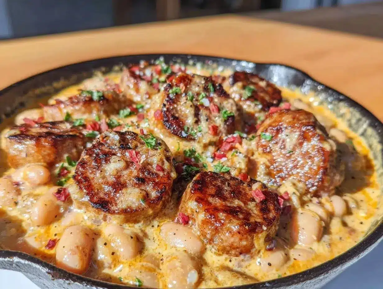 quick creamy white bean and italian sausage skillet preparation steps