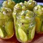 quick garlic dill refrigerator pickles - featured image
