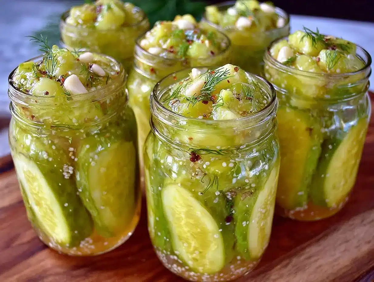 quick garlic dill refrigerator pickles - featured image