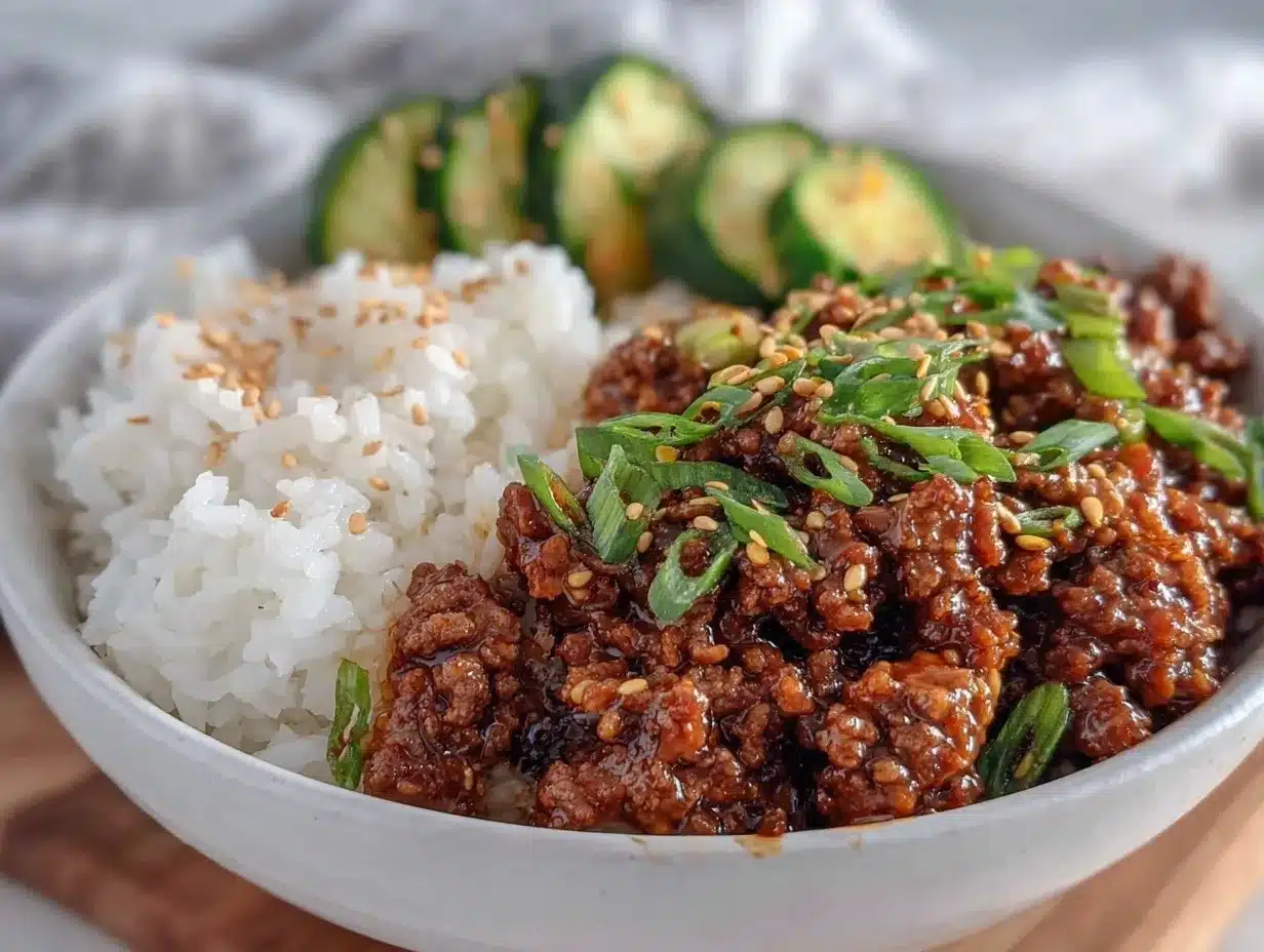 quick korean ground beef rice bowls preparation steps