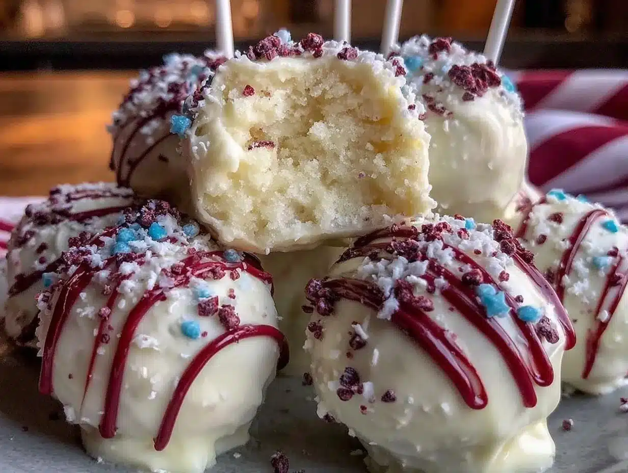 red white and blue cake pops preparation steps