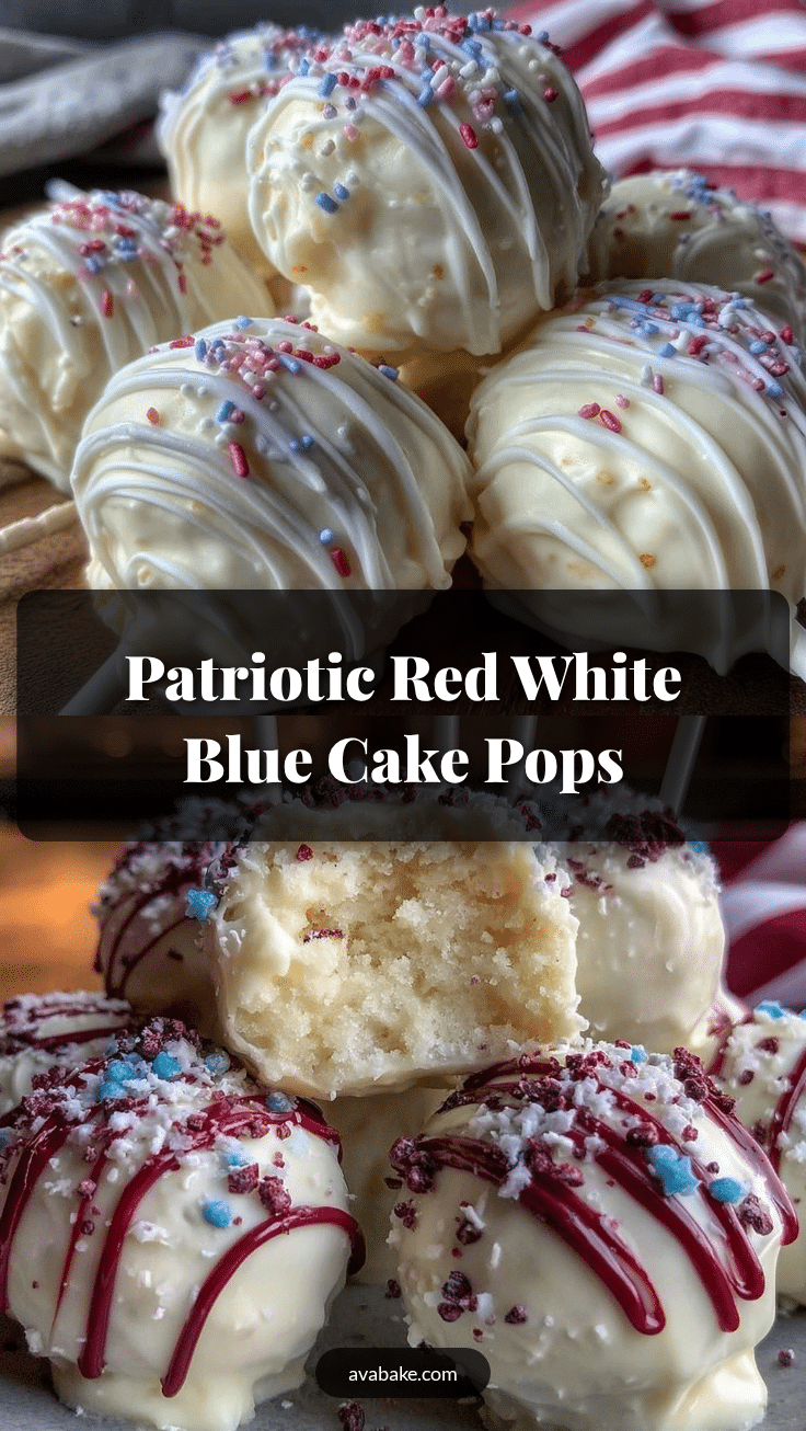 red white and blue cake pops recipe