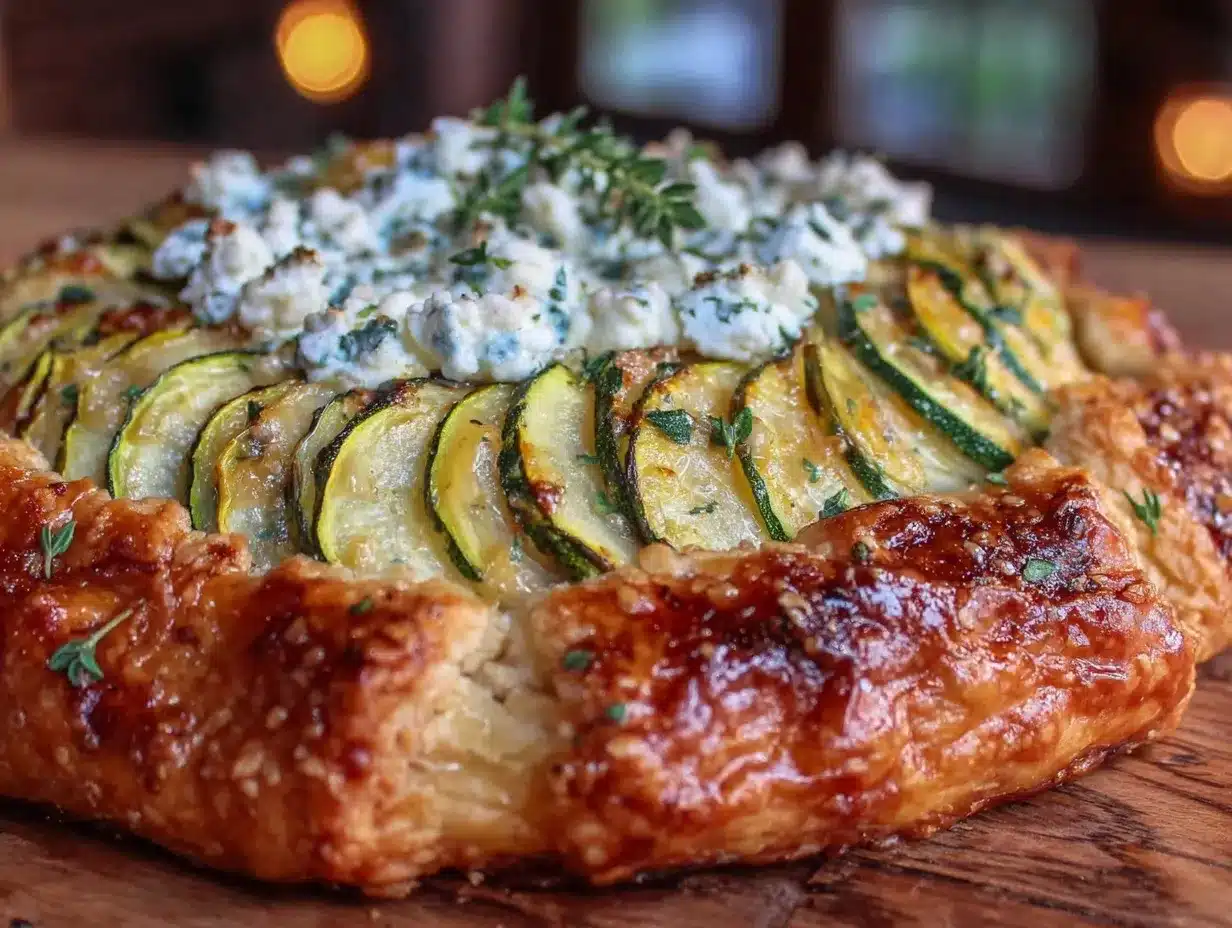 rustic summer squash and goat cheese galette preparation steps