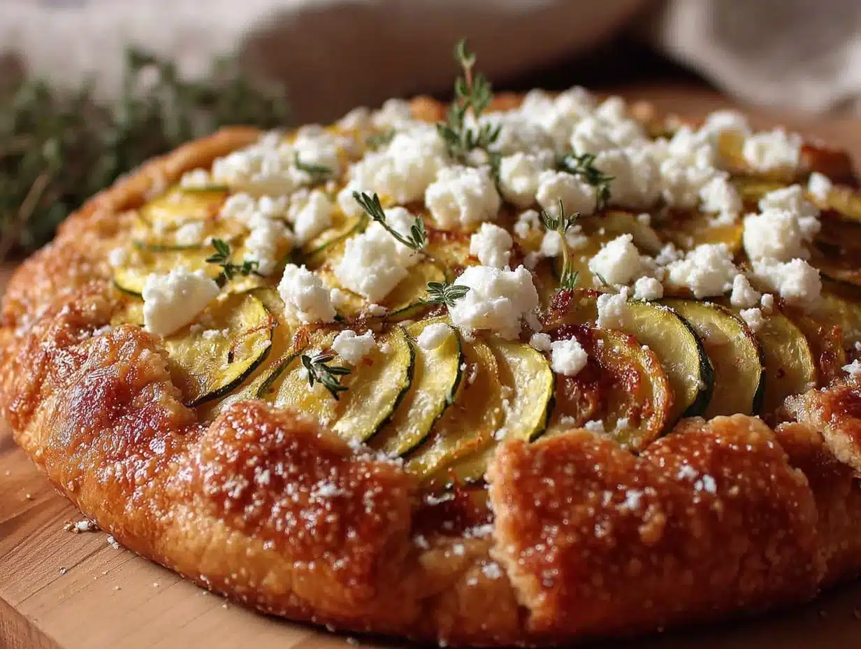 rustic summer squash and goat cheese galette - featured image