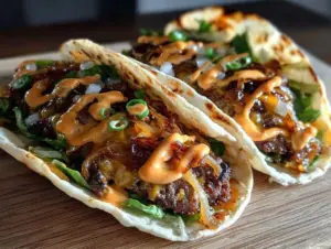 savory smash burger tacos - featured image