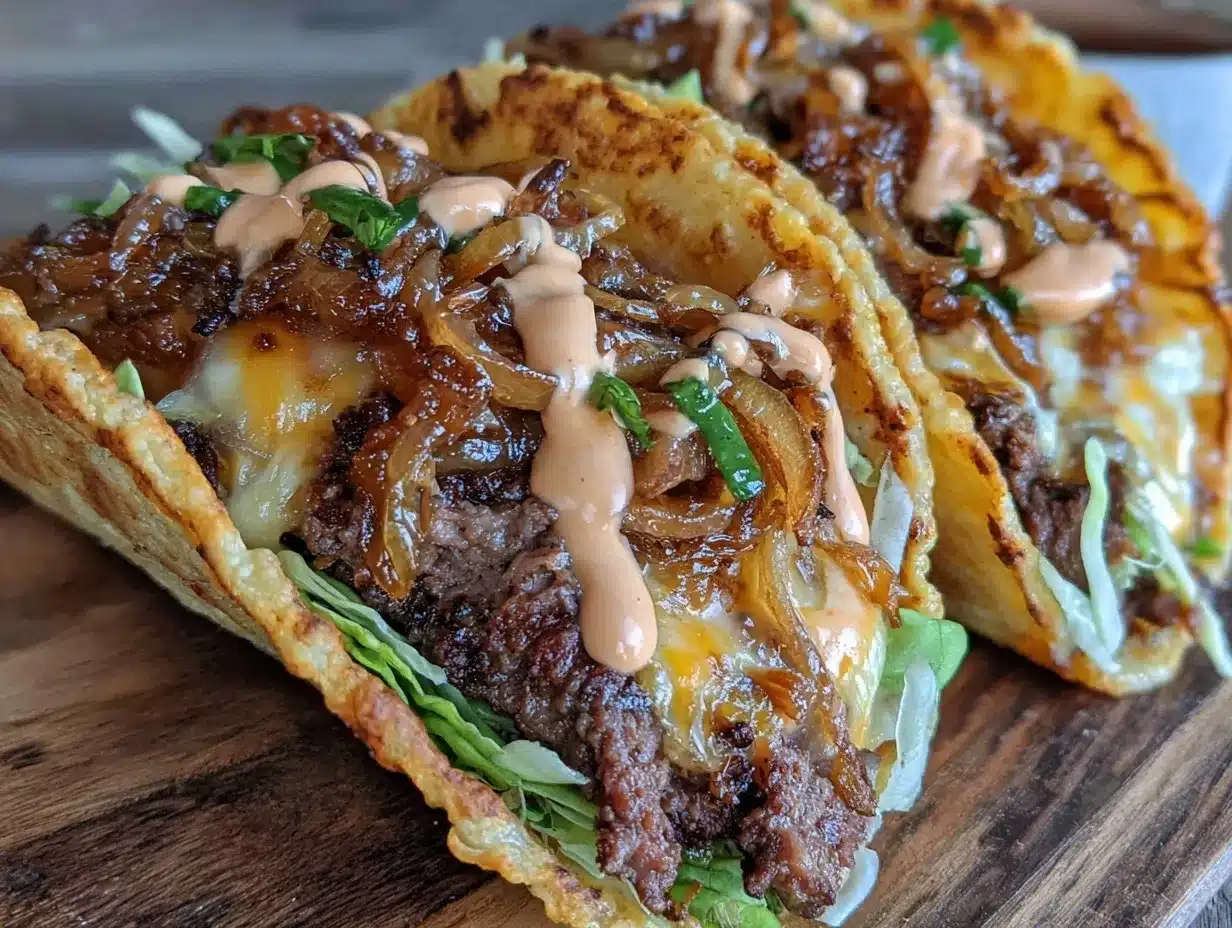 savory smash burger tacos preparation steps