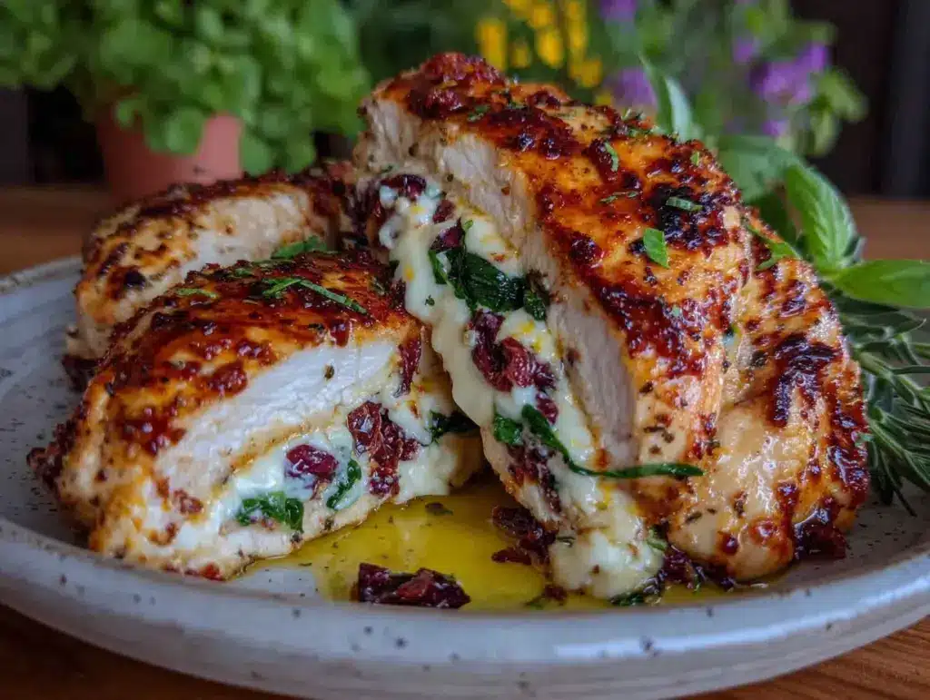 savory stuffed chicken breast - featured image