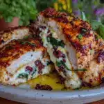savory stuffed chicken breast - featured image