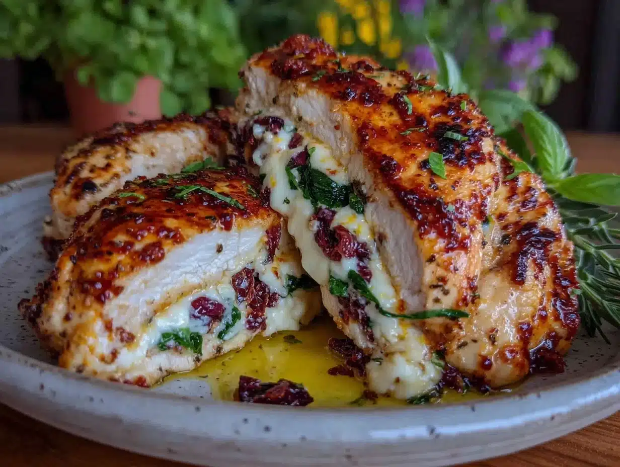 savory stuffed chicken breast - featured image