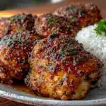 slow cooker honey garlic chicken thighs - featured image
