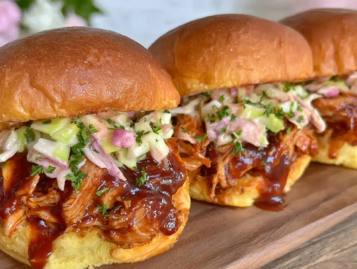 smoky bbq pulled chicken sliders preparation steps