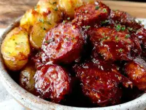 smoky sausage and creamy swamp potatoes - featured image