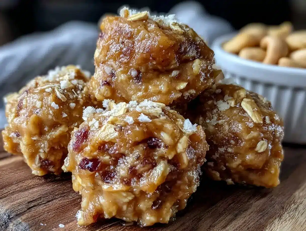 soft no-bake peanut butter oat energy balls preparation steps