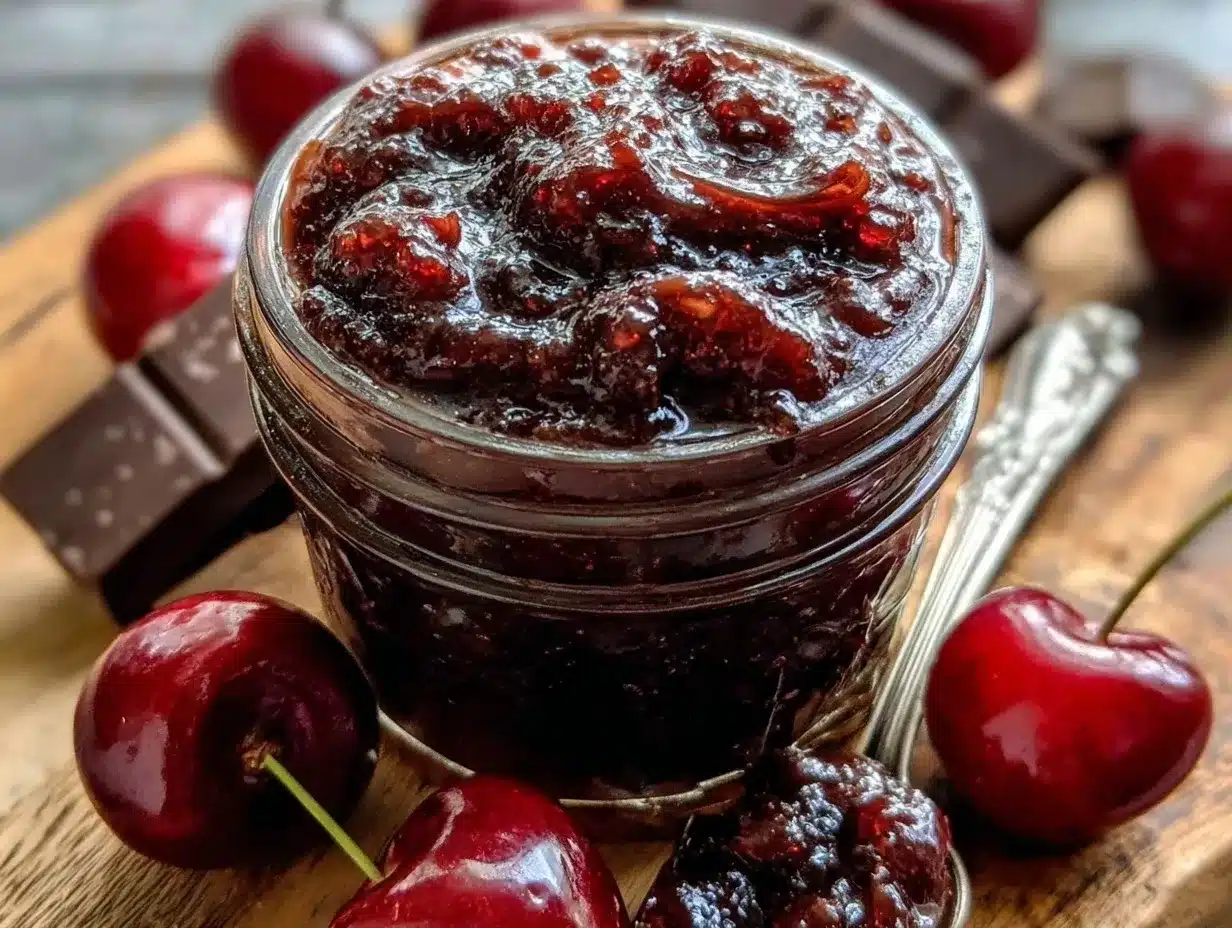 sour cherry balsamic jam preparation steps