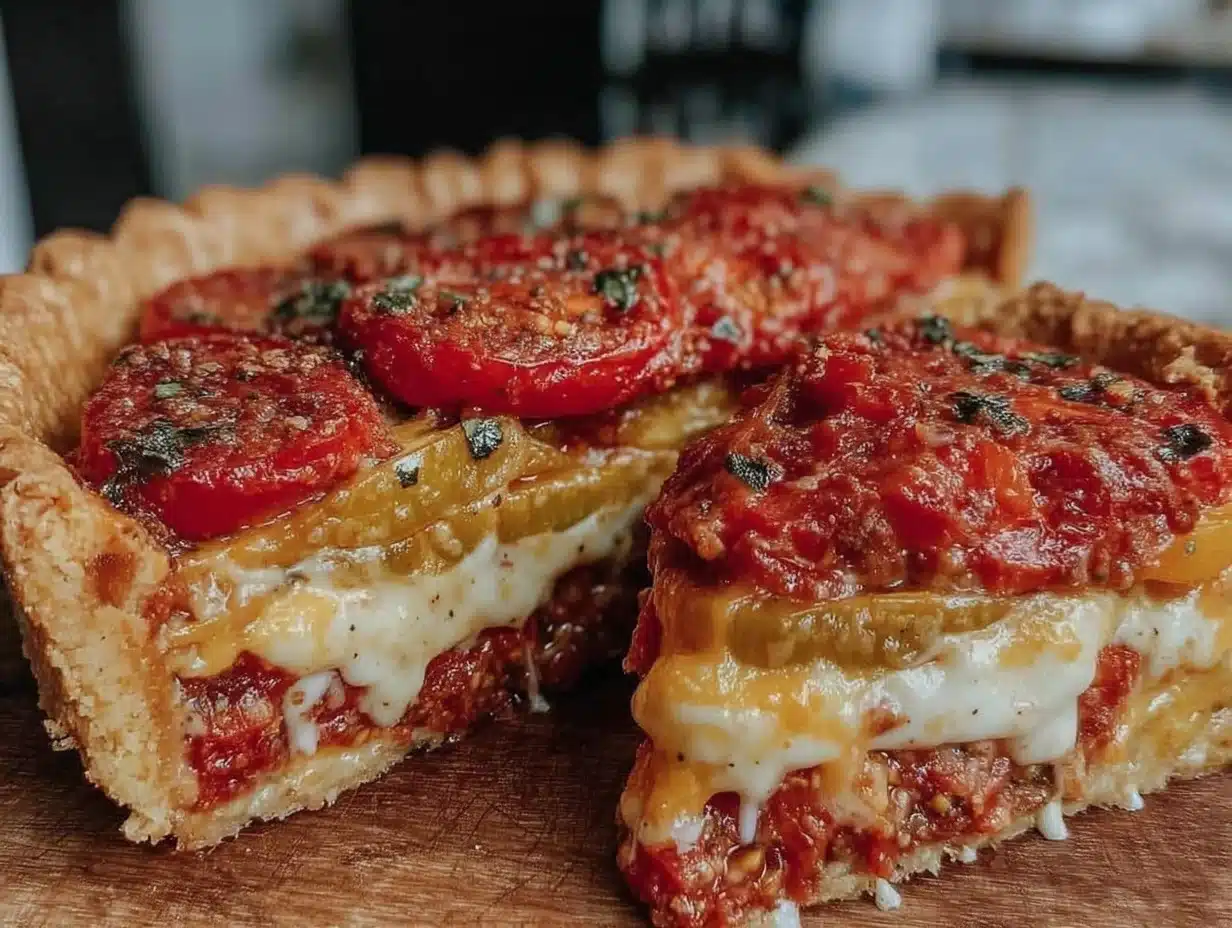 southern heirloom tomato pie - featured image