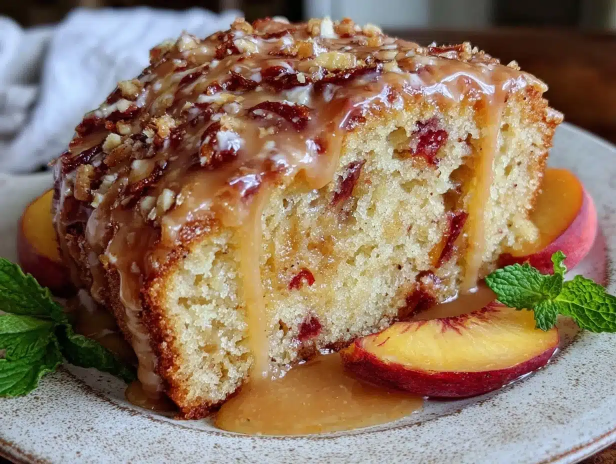 southern peach pound cake - featured image