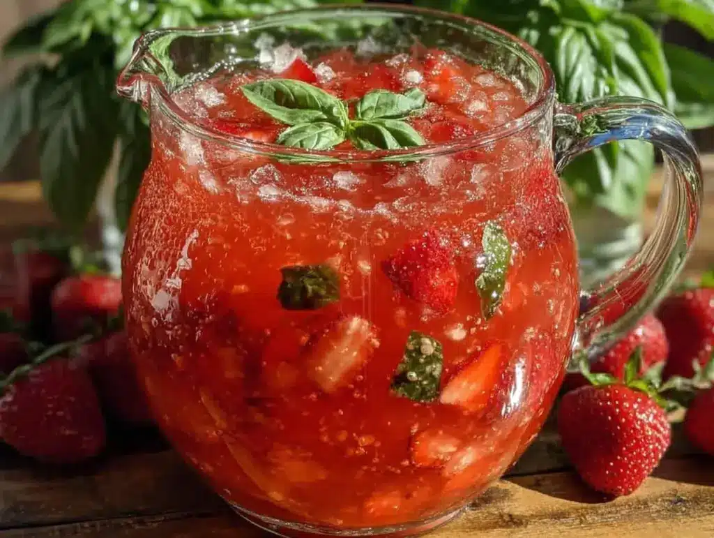 strawberry basil frozen daiquiri pitcher - featured image