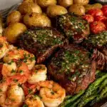 surf and turf sheet pan dinner - featured image