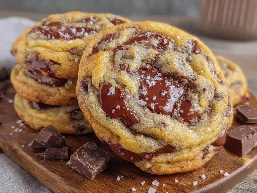 tender thick brown butter chocolate chip cookies - featured image