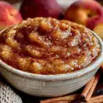 vanilla cinnamon peach butter slow cooker recipe - featured image