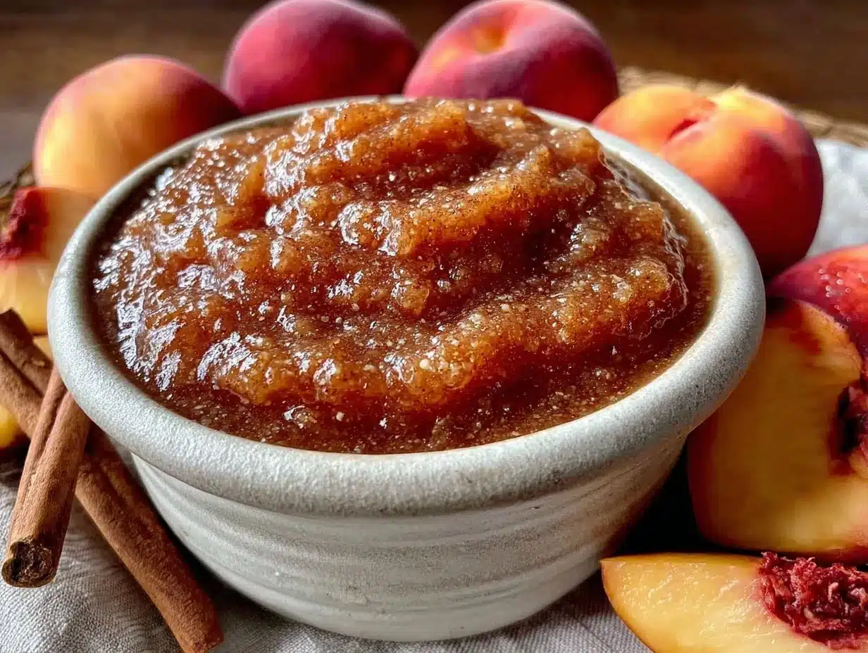 vanilla cinnamon peach butter slow cooker recipe preparation steps