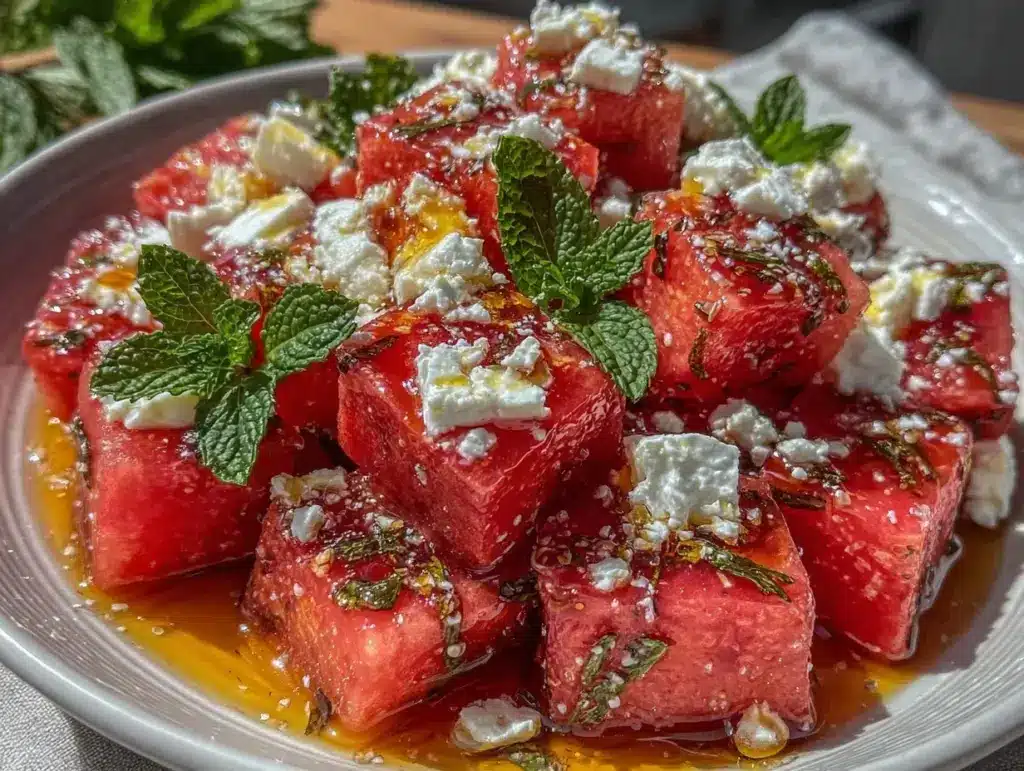 watermelon feta mint salad - featured image