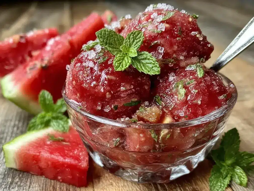 watermelon mint sorbet - featured image