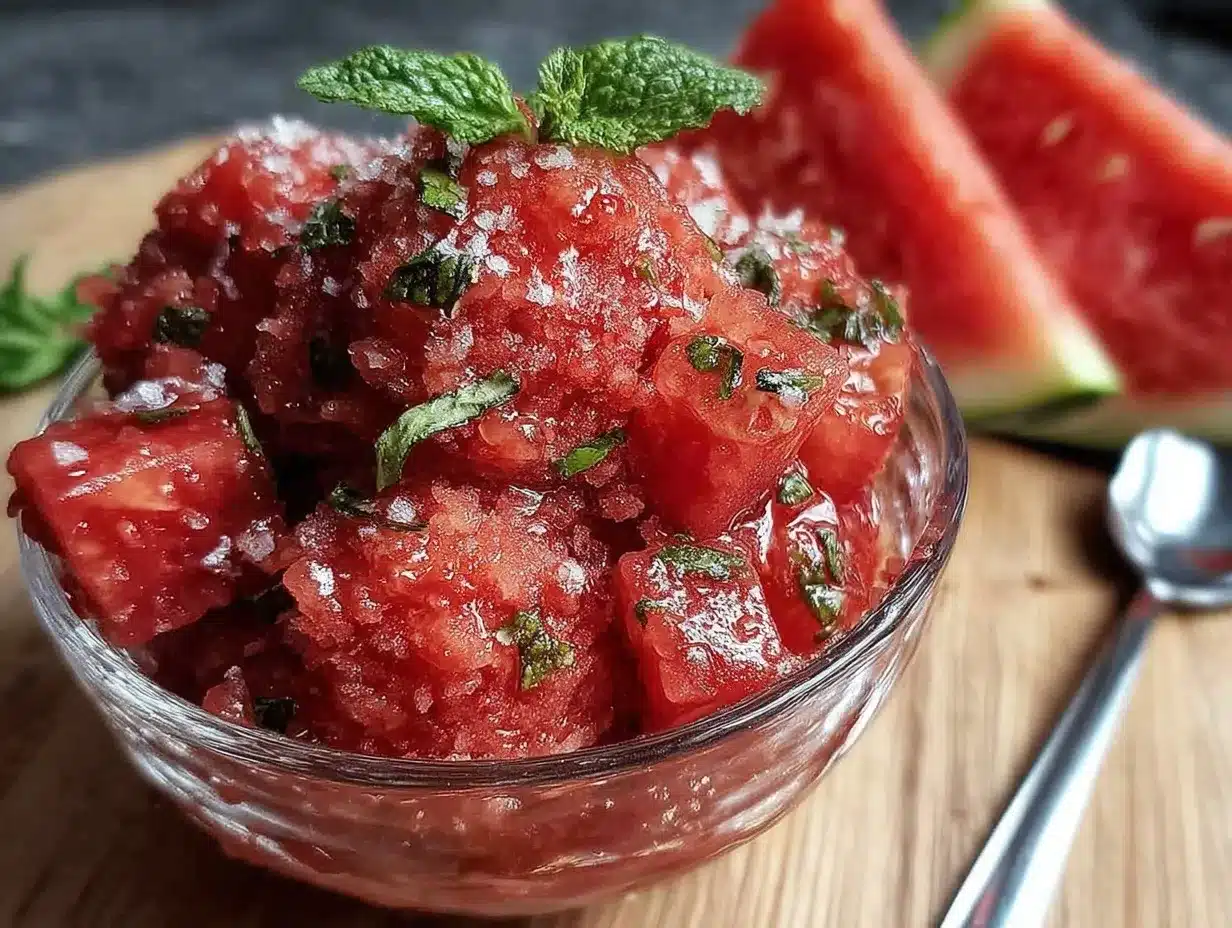 watermelon mint sorbet preparation steps