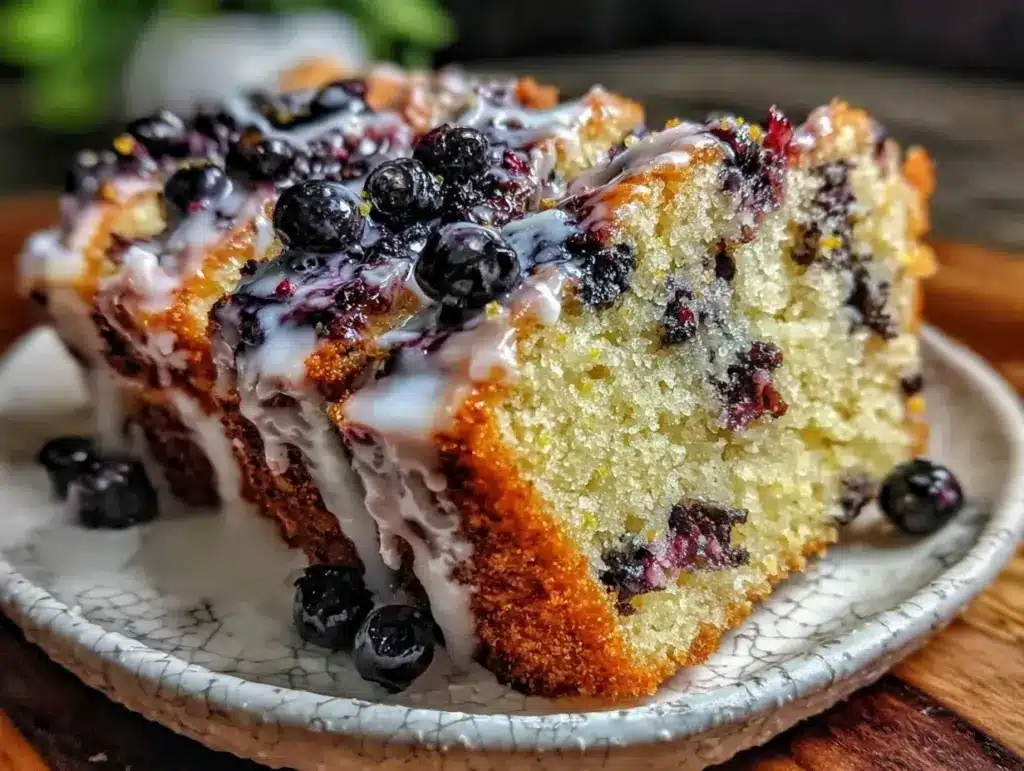 wild huckleberry lemon pound cake - featured image