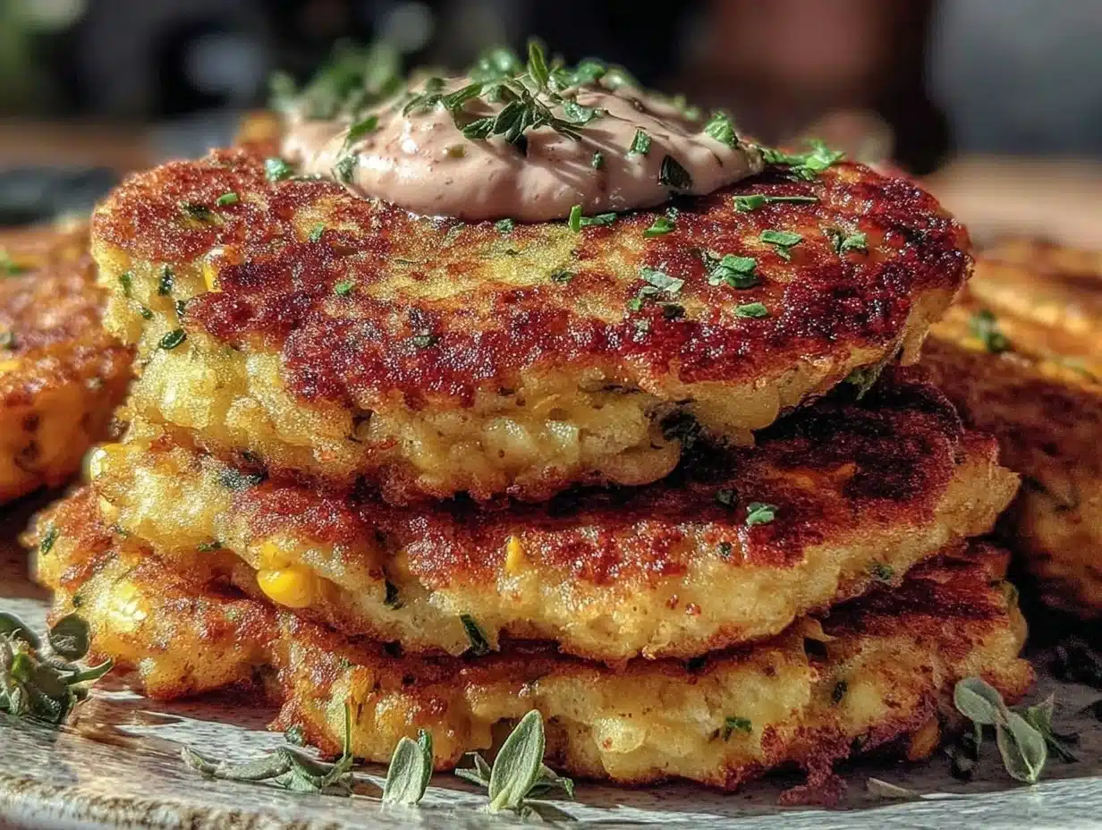 zucchini corn fritters - featured image